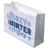 Gezellige Winter Vibes - Snowflake Typografie Groot Cadeauzakje (Voorkant Gekanteld)