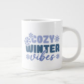 Gezellige Winter Vibes - Snowflake Typografie Grote Koffiekop (Rechts)