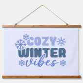 Gezellige Winter Vibes - Snowflake Typografie Hangend Wandkleed (Voorkant)