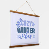 Gezellige Winter Vibes - Snowflake Typografie Hangend Wandkleed (Gebogen)