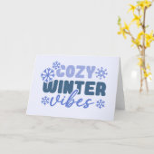 Gezellige Winter Vibes - Snowflake Typografie Kaart (Gele Bloem)