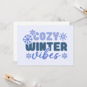 Gezellige Winter Vibes - Snowflake Typografie Kaart (Voorkant / Achterkant in situ)
