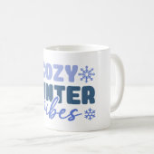 Gezellige Winter Vibes - Snowflake Typografie Koffiemok (Voorkant rechts)