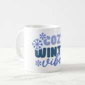Gezellige Winter Vibes - Snowflake Typografie Koffiemok (Voorkant links)