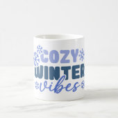 Gezellige Winter Vibes - Snowflake Typografie Koffiemok (Center)