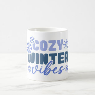 Gezellige Winter Vibes - Snowflake Typografie Koffiemok
