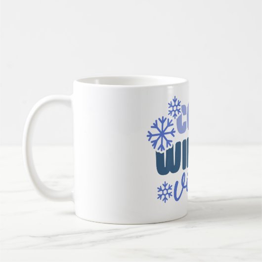 Gezellige Winter Vibes - Snowflake Typografie Koffiemok (Links)