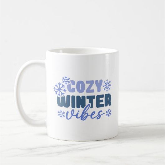 Gezellige Winter Vibes - Snowflake Typografie Koffiemok (Links)