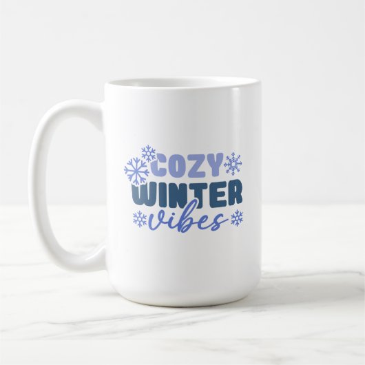 Gezellige Winter Vibes - Snowflake Typografie Koffiemok (Links)