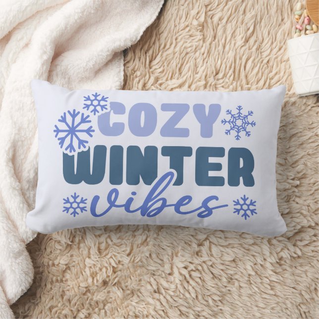 Gezellige Winter Vibes - Snowflake Typografie Kussen (Deken)