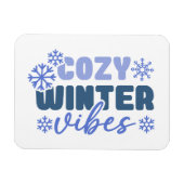 Gezellige Winter Vibes - Snowflake Typografie Magneet (Horizontaal)