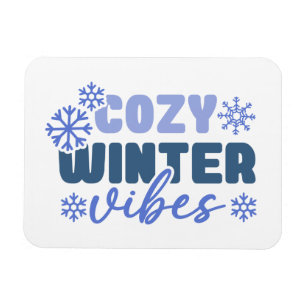 Gezellige Winter Vibes - Snowflake Typografie Magneet