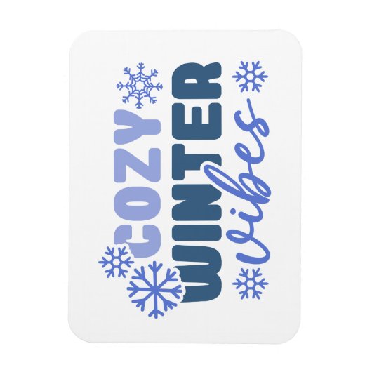 Gezellige Winter Vibes - Snowflake Typografie Magneet (Verticaal)