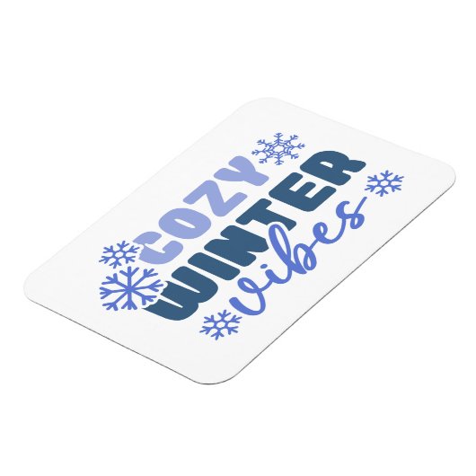 Gezellige Winter Vibes - Snowflake Typografie Magneet (Linkerzijde)
