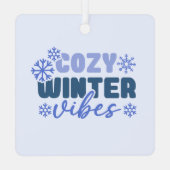 Gezellige Winter Vibes - Snowflake Typografie Metalen Ornament (Achterkant)