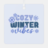 Gezellige Winter Vibes - Snowflake Typografie Metalen Ornament (Voorkant)