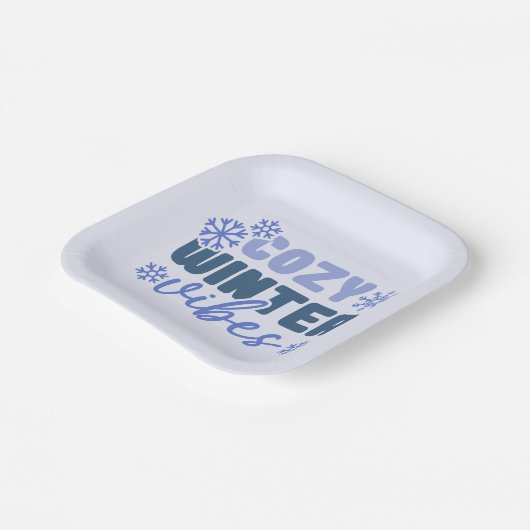 Gezellige Winter Vibes - Snowflake Typografie Papieren Bordje (Gebogen)