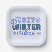 Gezellige Winter Vibes - Snowflake Typografie Papieren Bordje (Voorkant)
