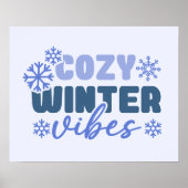 Gezellige Winter Vibes - Snowflake Typografie Poster (Voorkant)