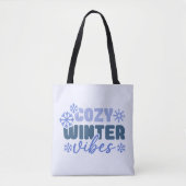Gezellige Winter Vibes - Snowflake Typografie Tote Bag (Voorkant)