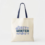 Gezellige Winter Vibes - Snowflake Typografie Tote Bag (Voorkant)