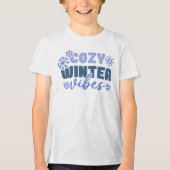 Gezellige Winter Vibes - Snowflake Typografie Tri-Blend Shirt (Voorkant)