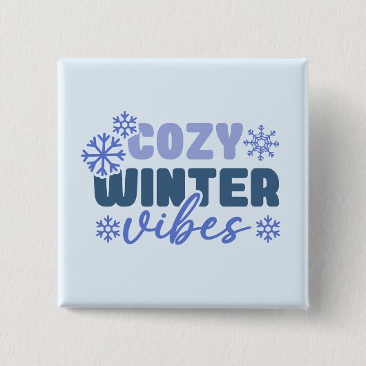 Gezellige Winter Vibes - Snowflake Typografie Vierkante Button 5,1 Cm (Voorkant)