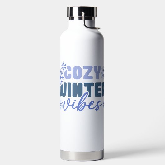 Gezellige Winter Vibes - Snowflake Typografie Waterfles (Links)