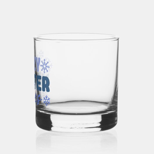 Gezellige Winter Vibes - Snowflake Typografie Whisky Glas (Links)