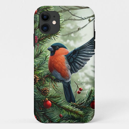 Gezellige Winter Vogel Landschap Esthetisch Ontwer Case-Mate iPhone Case (Achterkant)