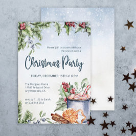 Gezellige Winter Warme Chocolade Sneeuw Kerstfeest Kaart