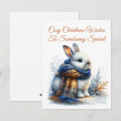 Gezellige winter wenst een grappig speciaal konijn feestdagenkaart (Voorkant / Achterkant)