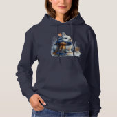 Gezellige winter wenst een grappig speciaal konijn hoodie (Voorkant)