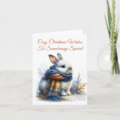 Gezellige winter wenst een grappig speciaal konijn kaart (Voorkant)