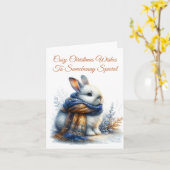 Gezellige winter wenst een grappig speciaal konijn kaart (Gele Bloem)