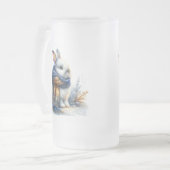 Gezellige winter wenst een grappig speciaal konijn matglas bierpul (Voorkant links)