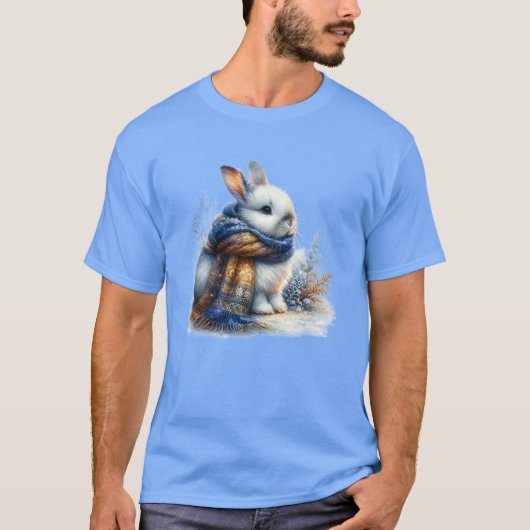Gezellige winter wenst een grappig speciaal konijn t-shirt (Voorkant)