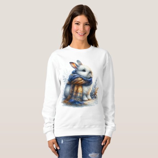 Gezellige winter wenst een grappig speciaal konijn trui (Voorkant volledig)