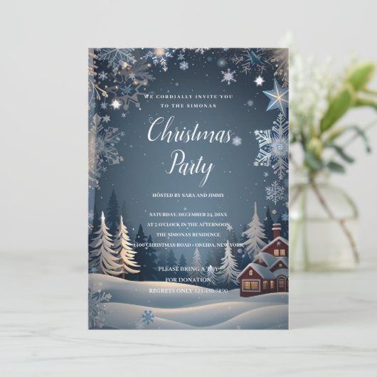 Gezellige winter wonderland Kerstfeest Kaart (Staand voorkant)