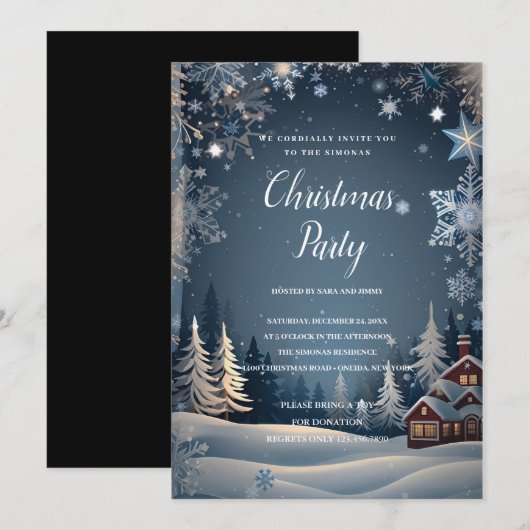 Gezellige winter wonderland Kerstfeest Kaart (Voorkant / Achterkant)