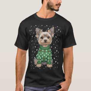 gezellige winter yorkshire terriër grappige honden t-shirt