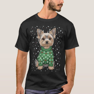 gezellige winter yorkshire terriër grappige honden t-shirt