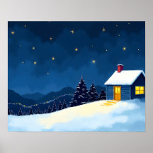 Gezellige wintercabin onder sterrenhemel