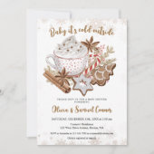 Gezellige wintercacao en koekjes Baby shower Kaart (Voorkant)