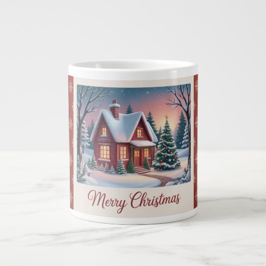 Gezellige winterhut grote koffiekop (Voorkant)