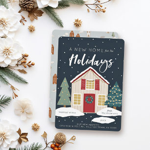Gezellige Winterlichten Nieuwe Thuis Kerstvakantie Kaart