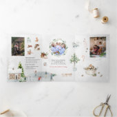 Gezellige wintermomenten | Familiefoto's van Kerst Drieluik Uitnodiging (Binnen)