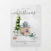 Gezellige wintermomenten | Familiefoto's van Kerst Drieluik Uitnodiging (Cover)