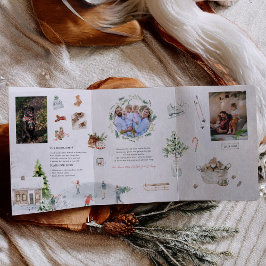 Gezellige wintermomenten | Familiefoto's van Kerst Drieluik Uitnodiging