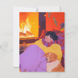 Gezellige winterochtend briefkaart